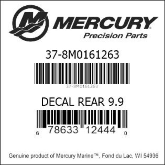 Bar codes for Mercury Marine part number 37-8M0161263