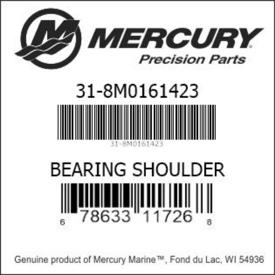 Bar codes for Mercury Marine part number 31-8M0161423