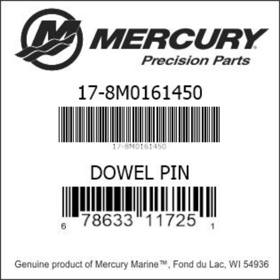 Bar codes for Mercury Marine part number 17-8M0161450