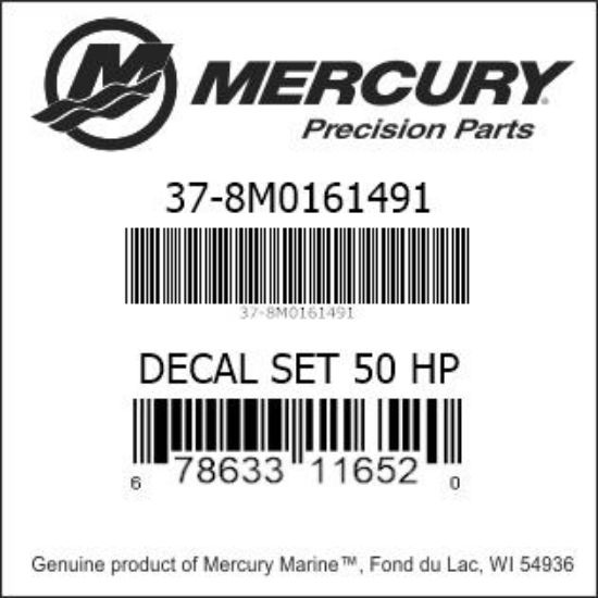Bar codes for Mercury Marine part number 37-8M0161491