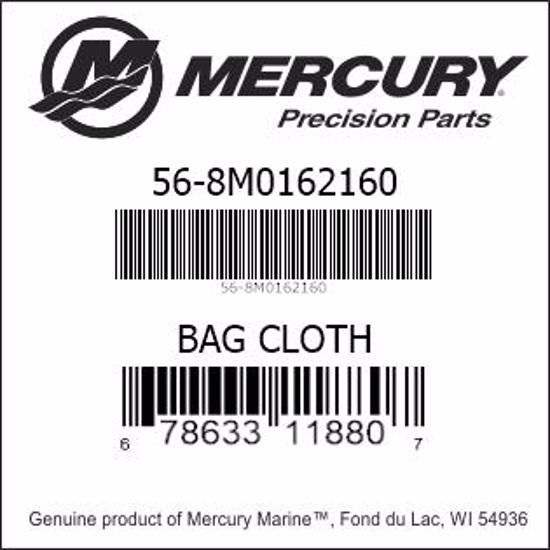 Bar codes for Mercury Marine part number 56-8M0162160