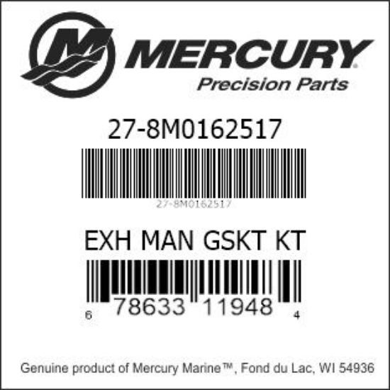 Bar codes for Mercury Marine part number 27-8M0162517