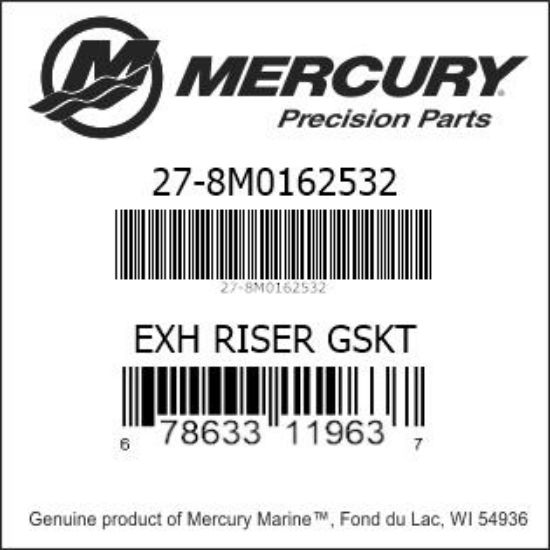 Bar codes for Mercury Marine part number 27-8M0162532
