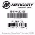 Bar codes for Mercury Marine part number 35-8M0162829