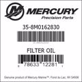 Bar codes for Mercury Marine part number 35-8M0162830