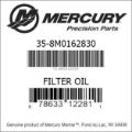 Bar codes for Mercury Marine part number 35-8M0162830