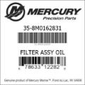 Bar codes for Mercury Marine part number 35-8M0162831