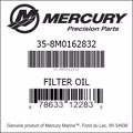 Bar codes for Mercury Marine part number 35-8M0162832