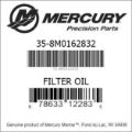 Bar codes for Mercury Marine part number 35-8M0162832