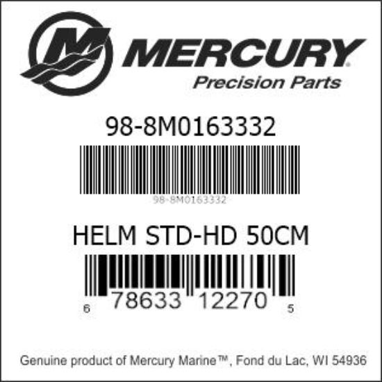 Bar codes for Mercury Marine part number 98-8M0163332