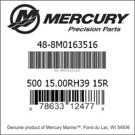 Bar codes for Mercury Marine part number 48-8M0163516