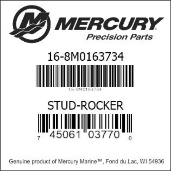 Bar codes for Mercury Marine part number 16-8M0163734