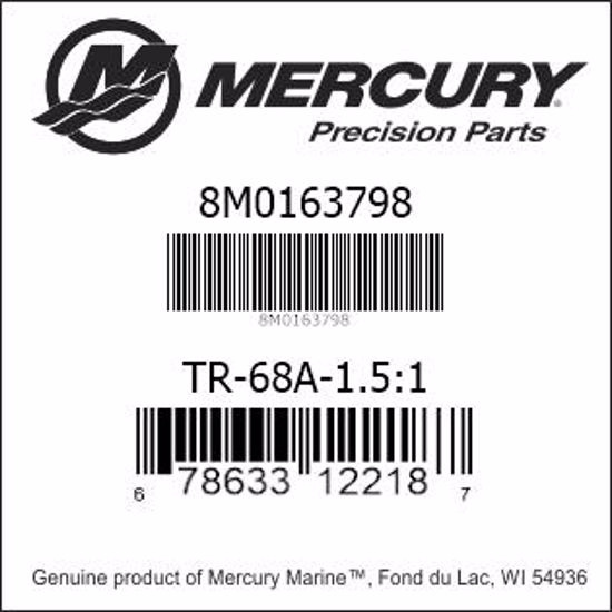 Bar codes for Mercury Marine part number 8M0163798