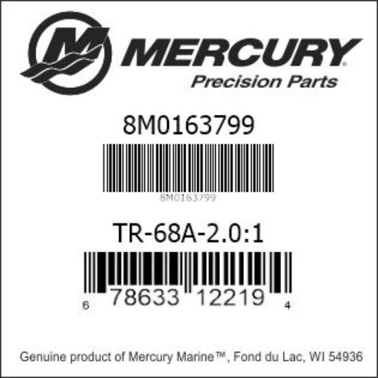 Bar codes for Mercury Marine part number 8M0163799