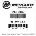 Bar codes for Mercury Marine part number 8M0163802