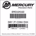 Bar codes for Mercury Marine part number 8M0164160