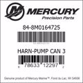 Bar codes for Mercury Marine part number 84-8M0164725