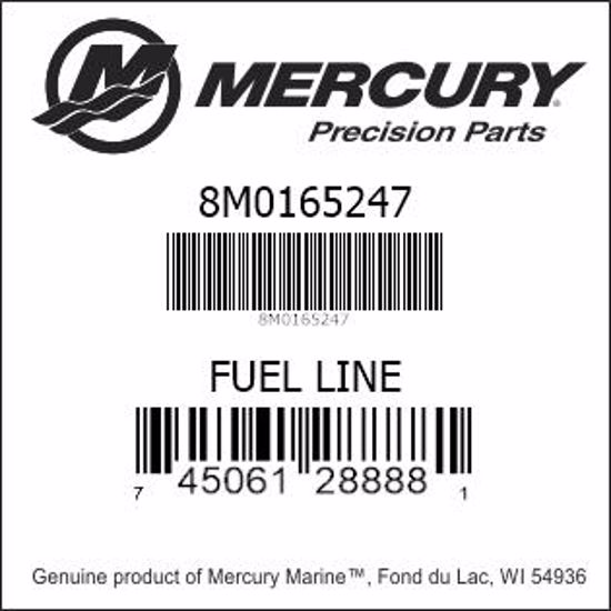 Bar codes for Mercury Marine part number 8M0165247