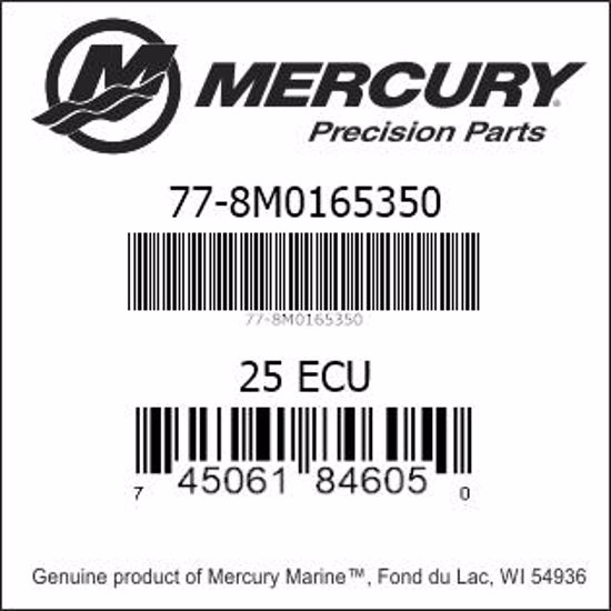 Bar codes for Mercury Marine part number 77-8M0165350