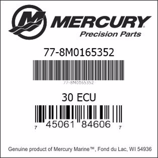 Bar codes for Mercury Marine part number 77-8M0165352
