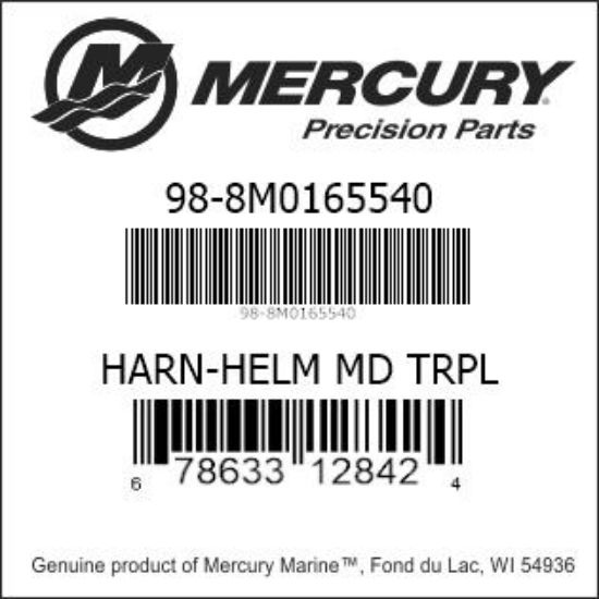Bar codes for Mercury Marine part number 98-8M0165540