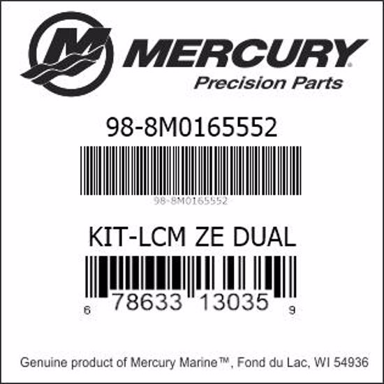 Bar codes for Mercury Marine part number 98-8M0165552