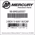 Bar codes for Mercury Marine part number 98-8M0165557