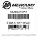 Bar codes for Mercury Marine part number 98-8M0165557