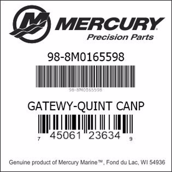 Bar codes for Mercury Marine part number 98-8M0165598