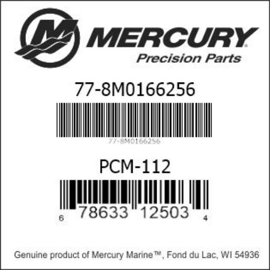 Bar codes for Mercury Marine part number 77-8M0166256