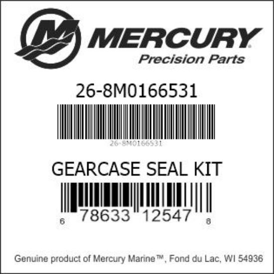 Bar codes for Mercury Marine part number 26-8M0166531