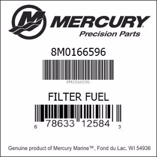 Bar codes for Mercury Marine part number 8M0166596