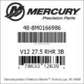 Bar codes for Mercury Marine part number 48-8M0166986