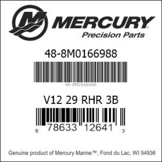 Bar codes for Mercury Marine part number 48-8M0166988