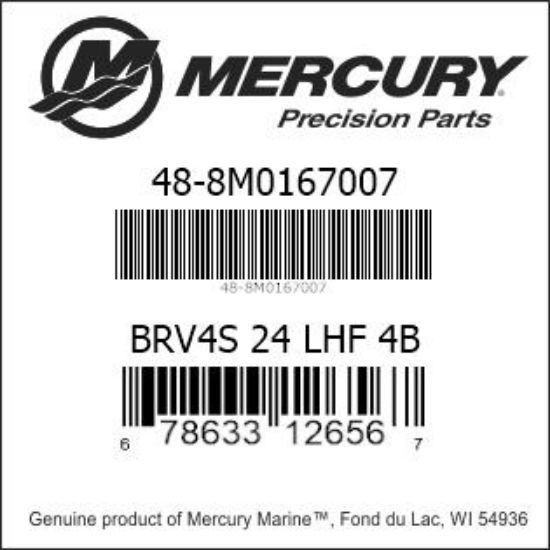Bar codes for Mercury Marine part number 48-8M0167007