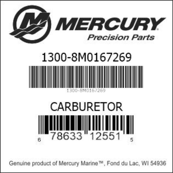 Bar codes for Mercury Marine part number 1300-8M0167269