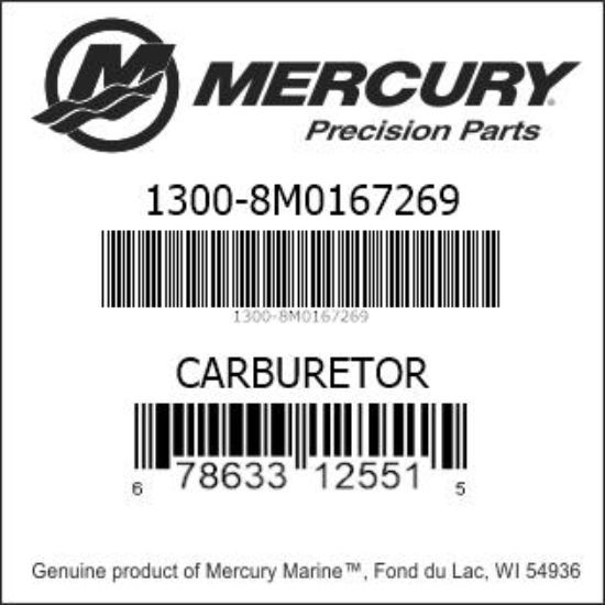 Bar codes for Mercury Marine part number 1300-8M0167269