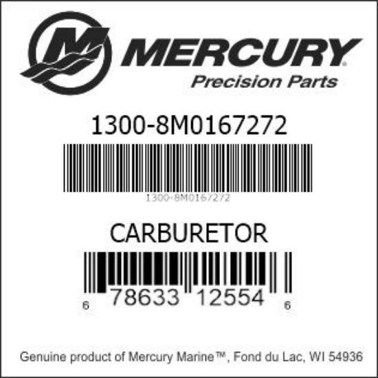 Bar codes for Mercury Marine part number 1300-8M0167272
