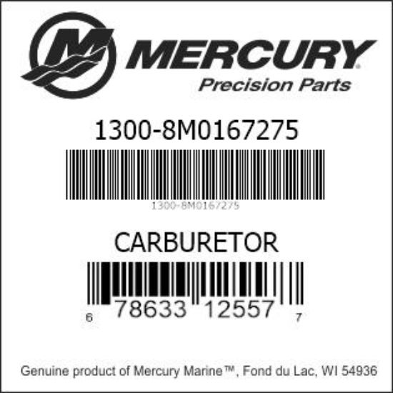 Bar codes for Mercury Marine part number 1300-8M0167275