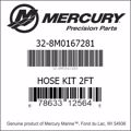 Bar codes for Mercury Marine part number 32-8M0167281