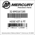 Bar codes for Mercury Marine part number 32-8M0167285