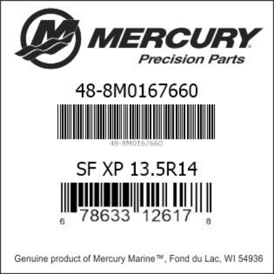 Bar codes for Mercury Marine part number 48-8M0167660