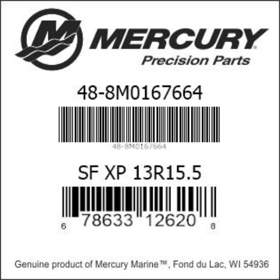Bar codes for Mercury Marine part number 48-8M0167664