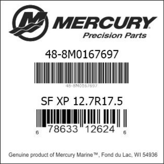 Bar codes for Mercury Marine part number 48-8M0167697