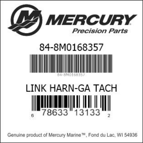 Bar codes for Mercury Marine part number 84-8M0168357