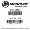 Bar codes for Mercury Marine part number 8M0168463