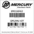 Bar codes for Mercury Marine part number 8M0168463