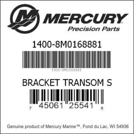 Bar codes for Mercury Marine part number 1400-8M0168881