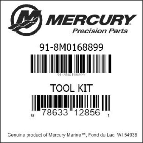 Bar codes for Mercury Marine part number 91-8M0168899