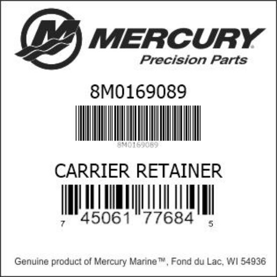 Bar codes for Mercury Marine part number 8M0169089